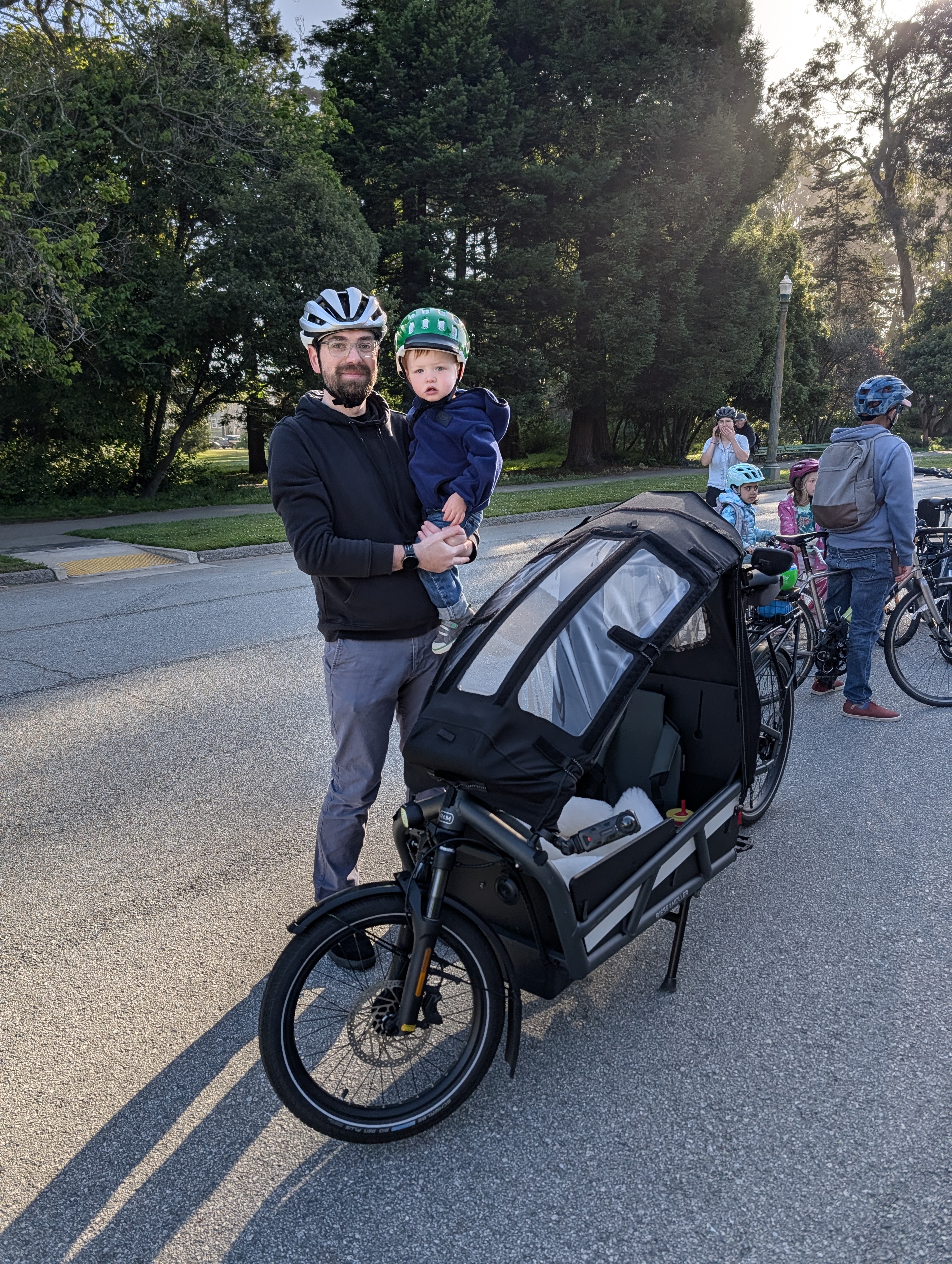 James and Owen with the cargo bike at Bike to Wherever Day
